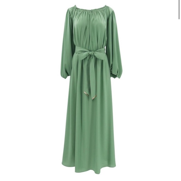 Caroline Constas Odessa Maxi Dress NWT Size S | Sage Green Off Shoulder Gown - Picture 1 of 9
